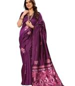 faux Kanjivaram banarasi jacquard silk blend saree with unstiched blouse piece
