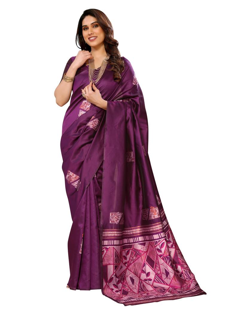 faux Kanjivaram banarasi jacquard silk blend saree with unstiched blouse piece