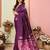 faux Kanjivaram banarasi jacquard silk blend saree with unstiched blouse piece