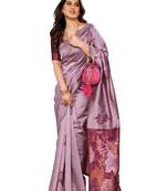 faux Kanjivaram banarasi jacquard silk blend saree with unstiched blouse piece