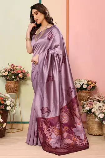 faux Kanjivaram banarasi jacquard silk blend saree with unstiched blouse piece