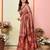 faux Kanjivaram banarasi jacquard silk blend saree with unstiched blouse piece