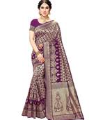 faux Kanjivaram banarasi jacquard silk blend saree with unstiched blouse piece
