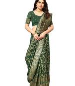 faux Kanjivaram banarasi jacquard silk blend saree with unstiched blouse piece