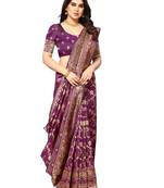 faux Kanjivaram banarasi jacquard silk blend saree with unstiched blouse piece