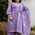 Crtx light purple jaquard pure cotton kurti with dupatta and pant
