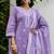 Crtx light purple jaquard pure cotton kurti with dupatta and pant