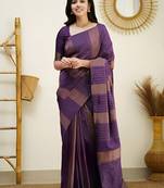 faux Kanjivaram banarasi jacquard silk blend saree with unstiched blouse piece