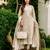 Crtx chiku brown jaquard pure cotton kurti with dupatta and pant