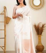 faux Kanjivaram banarasi jacquard silk blend saree with unstiched blouse piece
