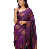 faux Kanjivaram banarasi jacquard silk blend saree with unstiched blouse piece