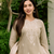 Crtx chiku brown jaquard pure cotton kurti with dupatta and pant