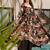 Designer black floral printed mul cotton flared kurta set with palazzo pants and dupatta