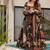 Designer black floral printed mul cotton flared kurta set with palazzo pants and dupatta