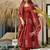 Maroon ethnic printed mul cotton a-line kurta set with palazzo and dupatta for women