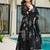 Festive wear black ethnic print mal cotton kurta palazzo set for women