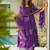 Women's violet designer printed mul cotton anarkali kurta set with dupatta