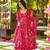 Festive wear rani pink printed pure muslin kurta palazzo set for women