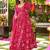 Festive wear rani pink printed pure muslin kurta palazzo set for women