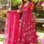 Festive wear rani pink printed pure muslin kurta palazzo set for women