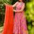 Gulnaar pink printed pure muslin anarkali suit set with dupatta