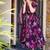 Women's royal orchid floral printed pure muslin anarkali set with palazzo & dupatta
