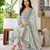 Crtx grey jaquard pure cotton kurti with dupatta and pant