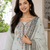 Crtx grey jaquard pure cotton kurti with dupatta and pant