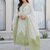 Crtx olive green jaquard pure cotton kurti with dupatta and pant