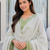 Crtx olive green jaquard pure cotton kurti with dupatta and pant