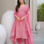 Crtx pink jaquard pure cotton kurti with dupatta and pant