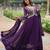Purple georgette readymade anarkali suit with zari & embroidery work