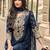 Navy vichitra silk readymade suit with thread embroidery work