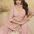 Pink georgette free size stitched suit with chikankari embroidery work