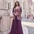 Purple chinon free size stitched 3 piece suit with dori embroidery work