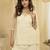 Off white georgette free size stitched suit with chikankari embroidery work
