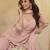 Pink georgette free size stitched suit with chikankari embroidery work