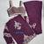 Purple chinon free size stitched 3 piece suit with dori embroidery work