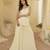 Off white georgette free size stitched suit with chikankari embroidery work
