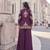 Purple chinon free size stitched 3 piece suit with dori embroidery work