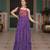 Purple georgette navratri free size stitched anarkali suit with bandhani printed work