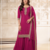 Pink dola silk semi stitched suit with embroidery & sequin  work