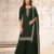 D green dola silk semi stitched suit with embroidery & sequin  work