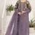 D lavender silk semi stitched suit with embroidery & sequin  work