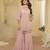 Pink georgette free size stitched suit with chikankari embroidery work