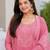 Crtx pink jaquard pure cotton kurti with dupatta and pant