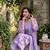 Crtx light purple jaquard pure cotton kurti with dupatta and pant