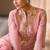 Pink silk readymade shrug suit with beads & embroidery work