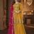 Yellow georgette semi stitched suit with embroidery & sequin  work