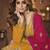 Yellow georgette semi stitched suit with embroidery & sequin  work